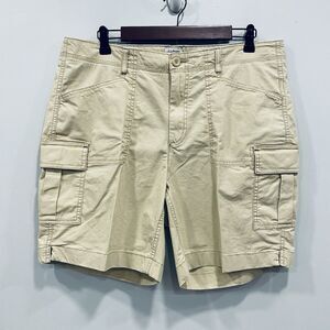 LL Bean Women 16 Favorite Fit Khaki Cargo Shorts 7” Stretch Outdoor Hike Summer